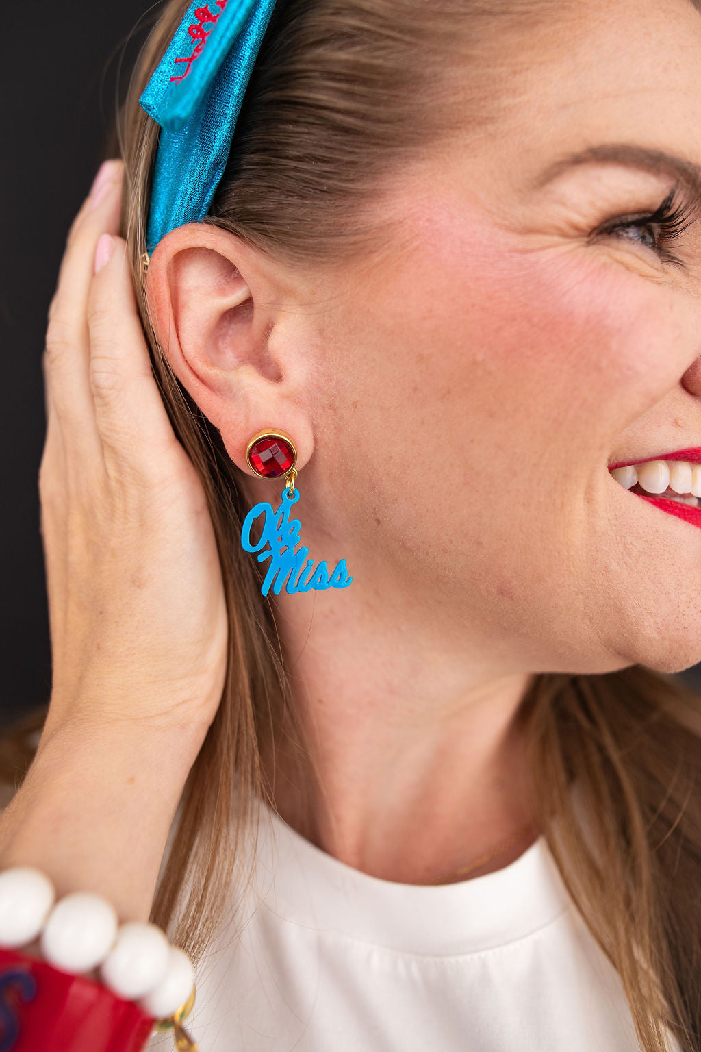Ole Miss Mini Powder Blue Ole Miss Earrings