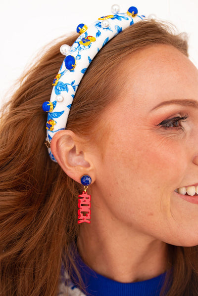 Kansas Mini Red ROCK CHALK Earrings