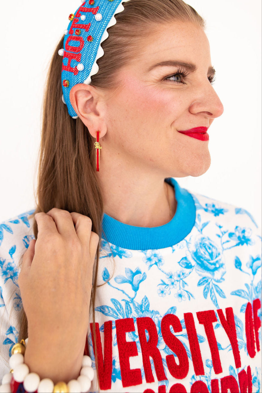 Ole Miss Logo Hoop Earrings