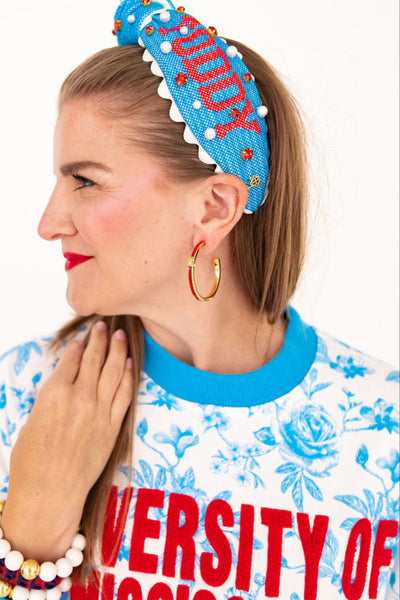 Ole Miss Logo Hoop Earrings