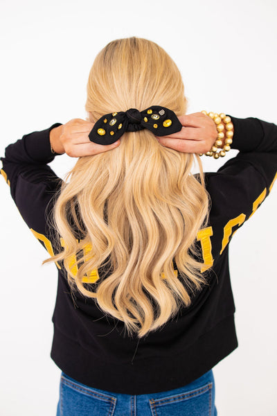 Missouri Black Logo Bow Scrunchie