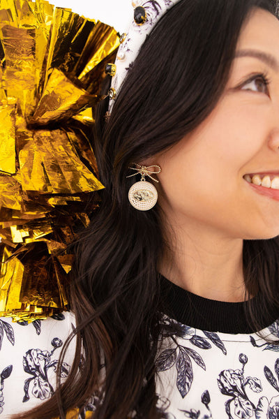 Missouri Logo Pearl Medallion Earring