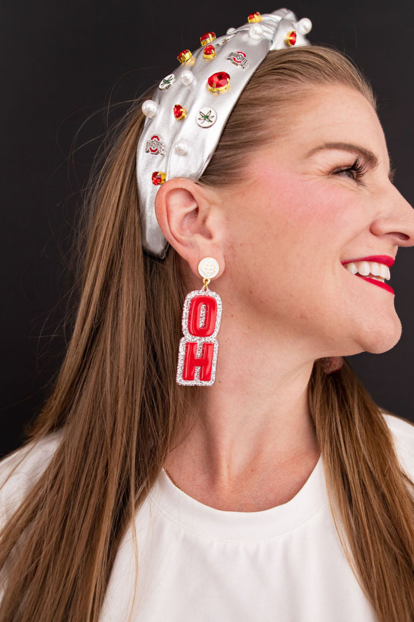 Ohio State Red OHIO Earrings