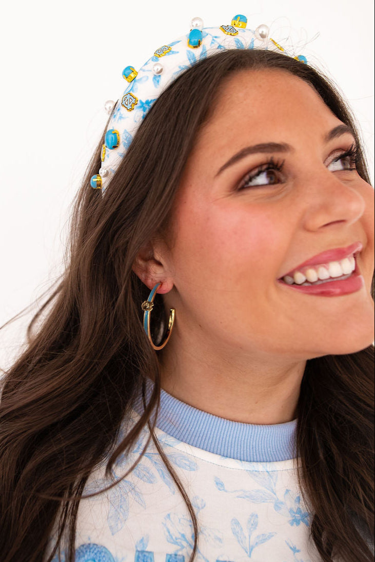 North Carolina Floral Toile Logo Headband
