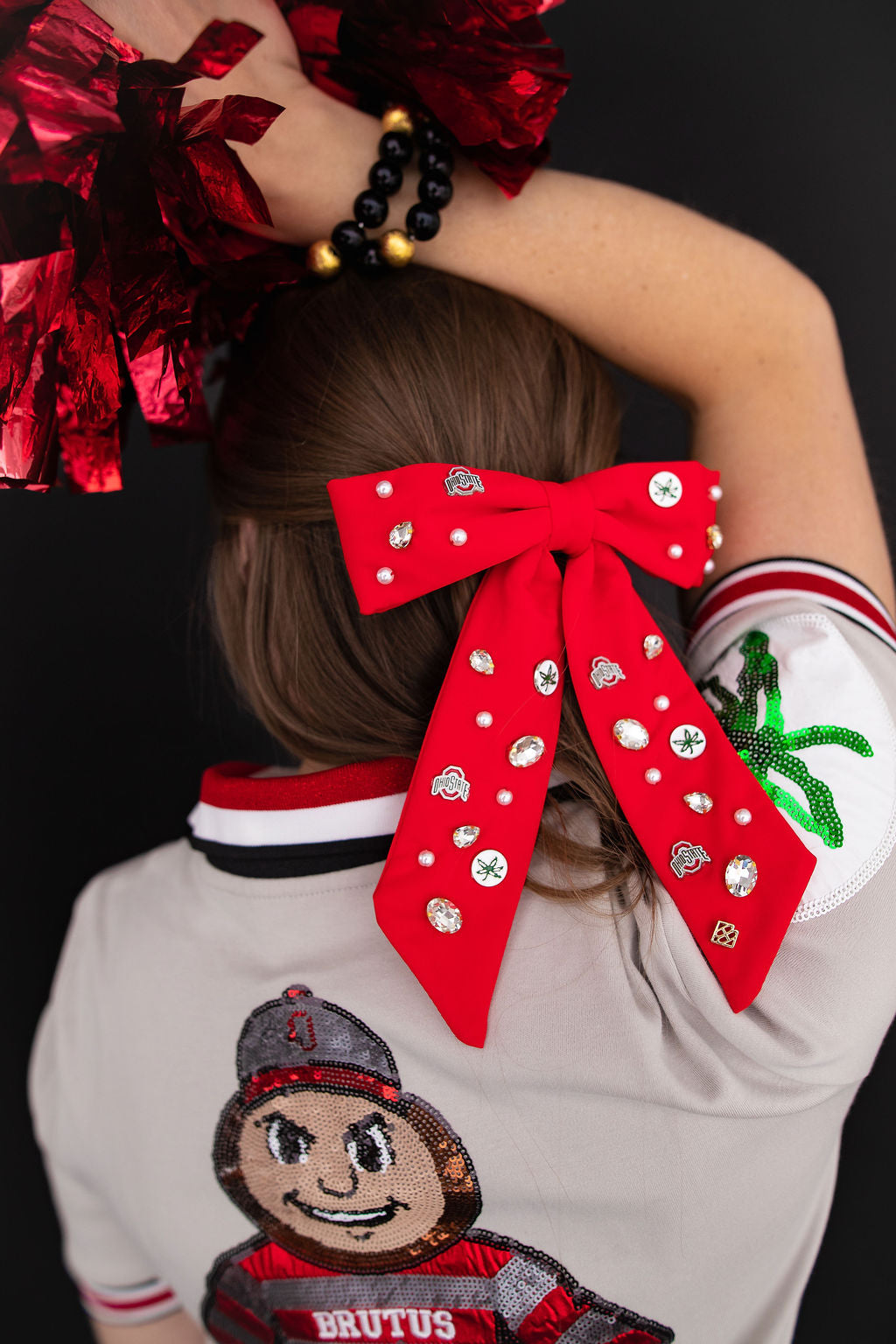 Ohio State Scarlet Bow Barrette