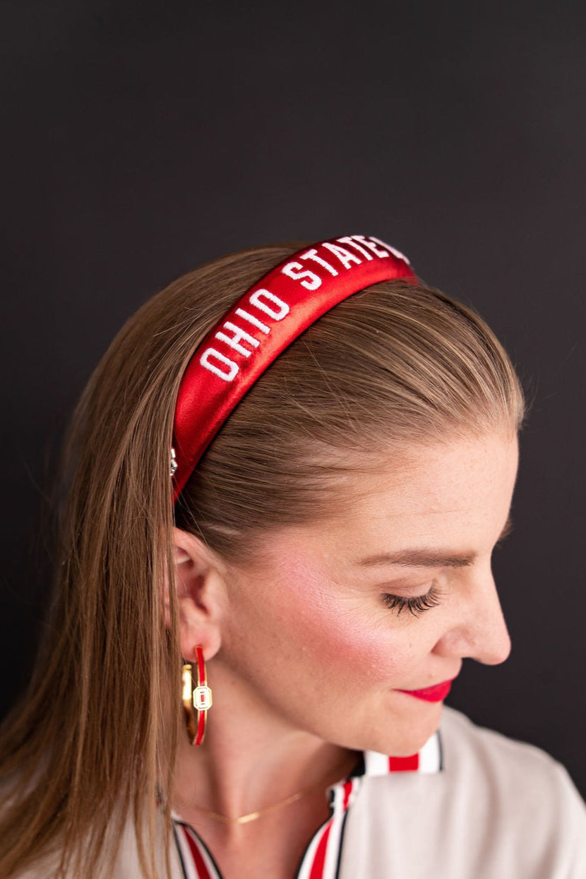 Ohio State Scarlet Thin Embroidered Headband