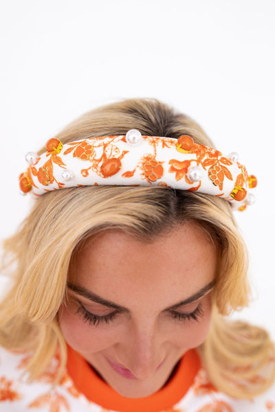 Clemson Floral Toile Logo Headband