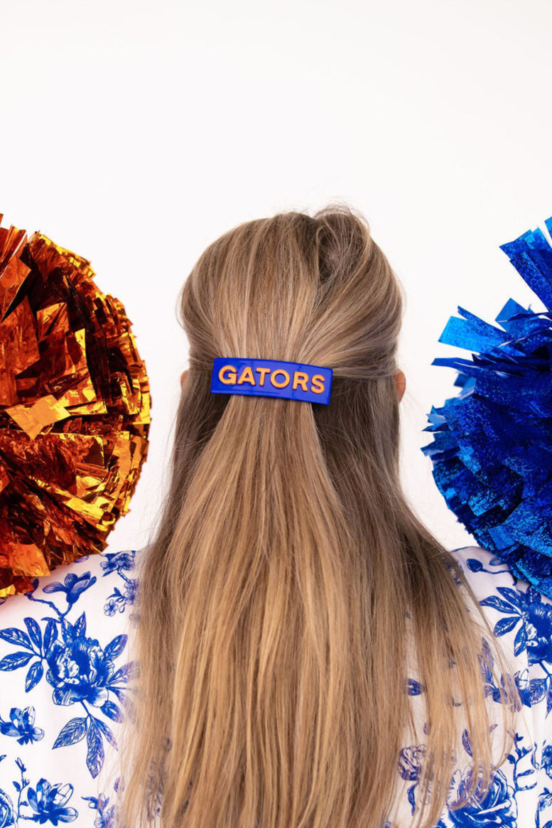 Florida Blue GATORS Rectangle Barrette Clip