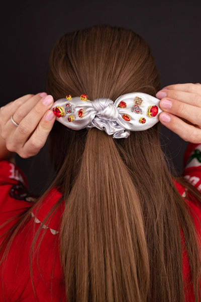 Ohio State Silver Logo Bow Scrunchie