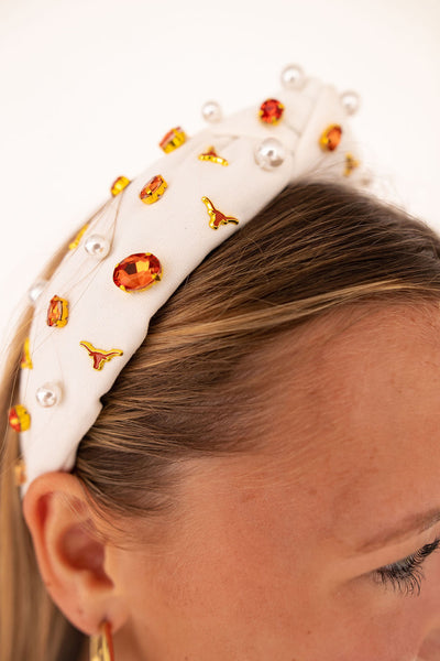 Texas White Logo Headband