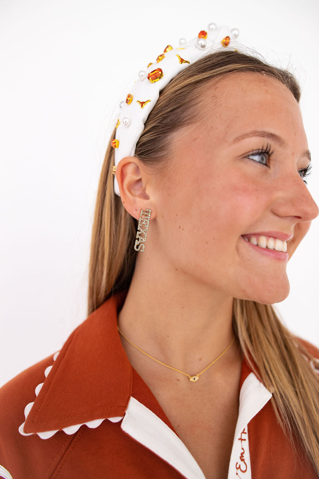 Texas Pavé Rhinestone Stud Earrings