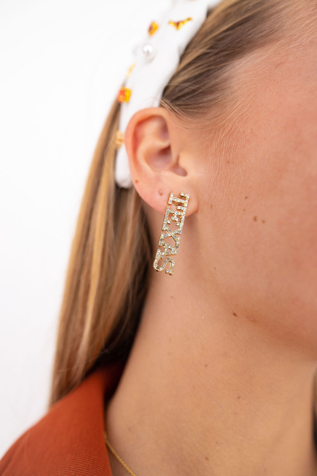 Texas Pavé Rhinestone Stud Earrings