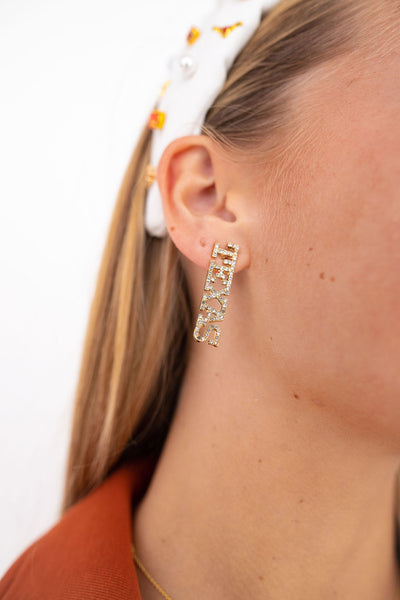 Texas Pavé Rhinestone Stud Earrings