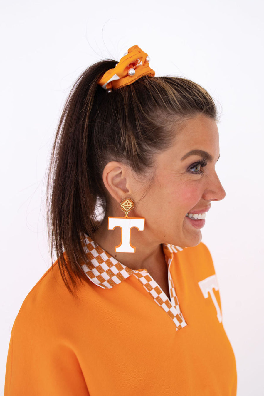 Tennessee White and Orange Dual Scrunchies