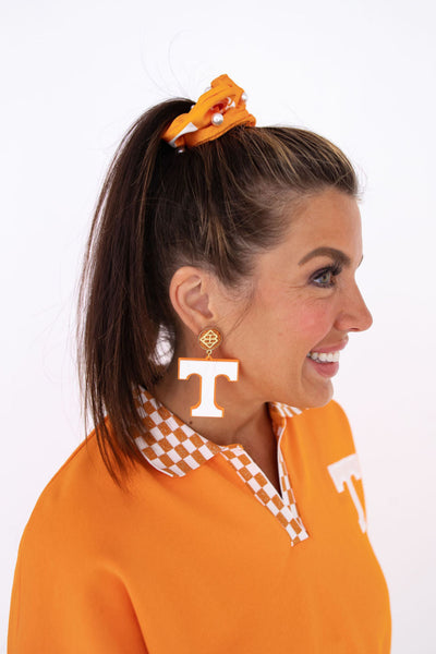 Tennessee White and Orange Dual Scrunchies
