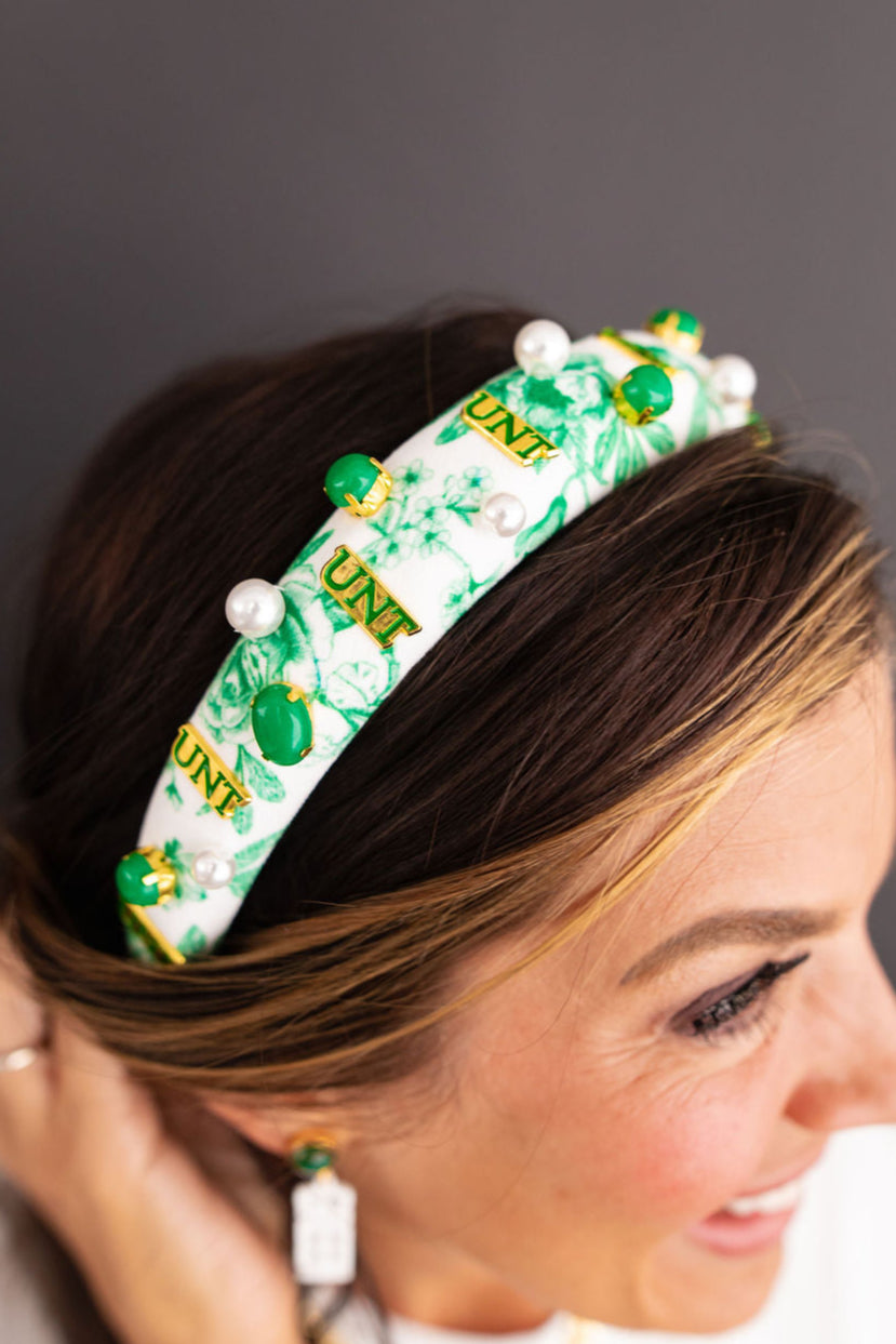 North Texas Floral Toile Logo Headband PRE-ORDER (Est. Ship 1/15)