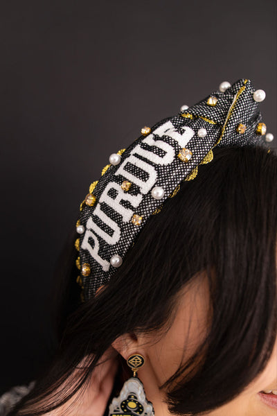 Purdue Adult Size PURDUE Cross Stitch Headband