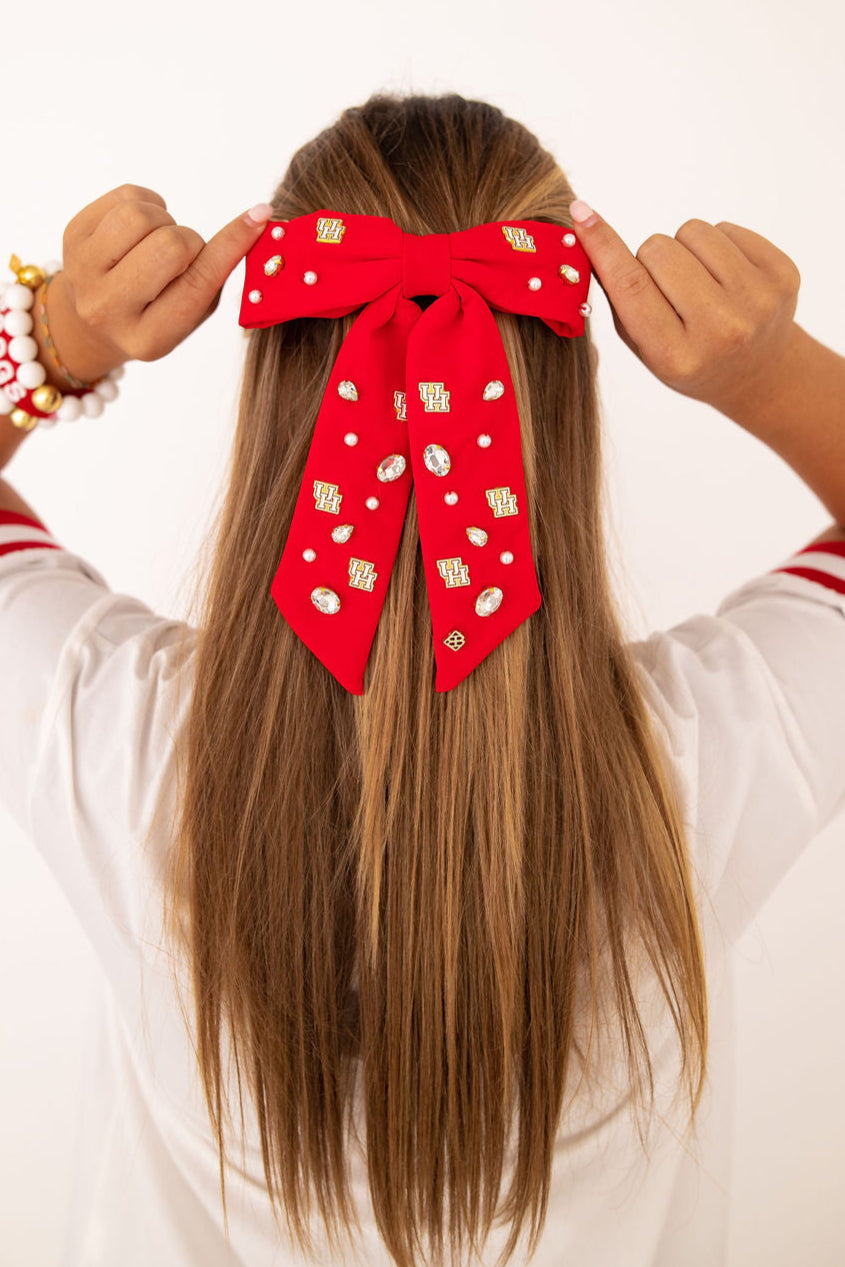 Houston Red Bow Barrette