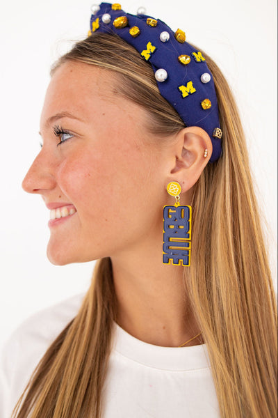 Michigan Blue GO BLUE Earrings