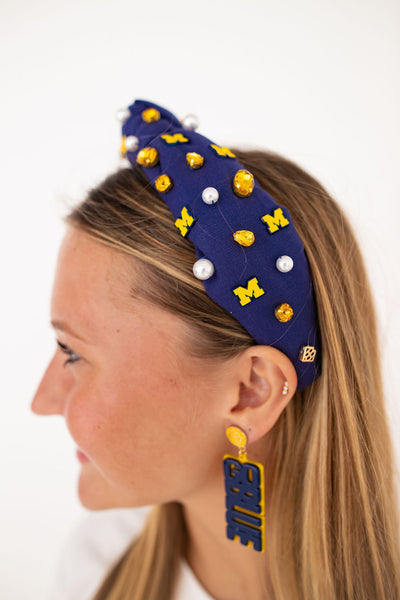 Michigan Navy Logo Headband