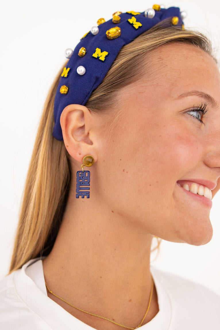 Michigan Mini Blue GO BLUE Earrings