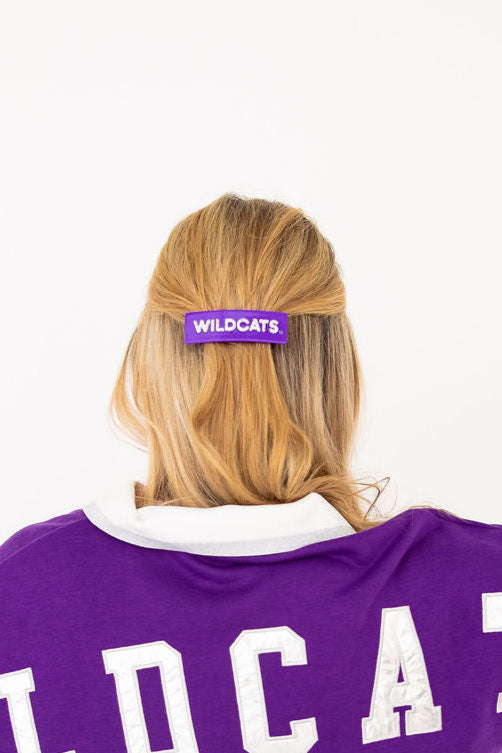 Kansas State Purple WILDCATS Rectangle Barrette Clip