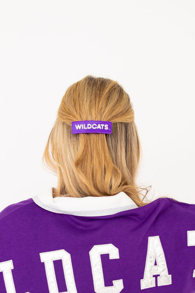 Kansas State Purple WILDCATS Rectangle Barrette Clip
