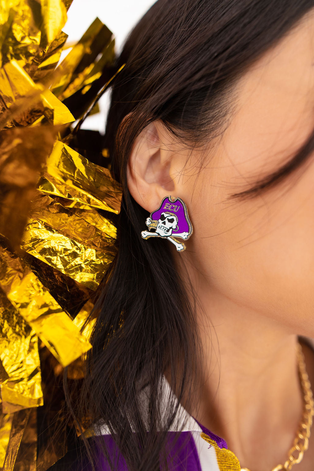 East Carolina Pirates Logo Stud Earrings