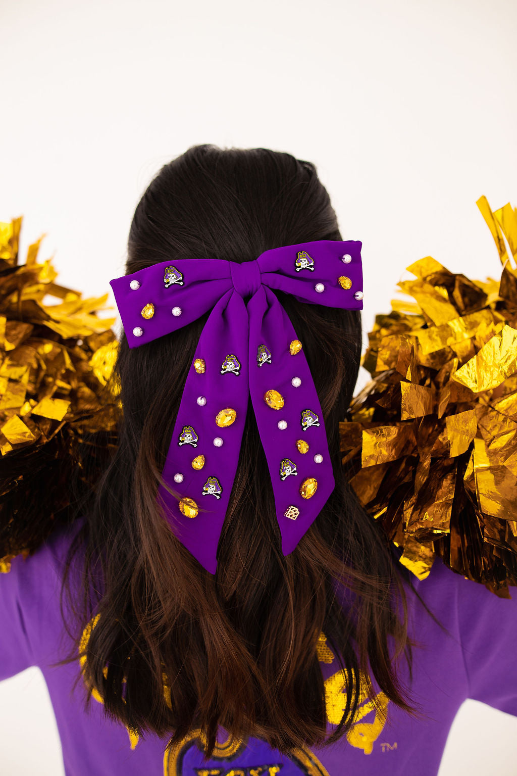 East Carolina Purple Bow Barrette