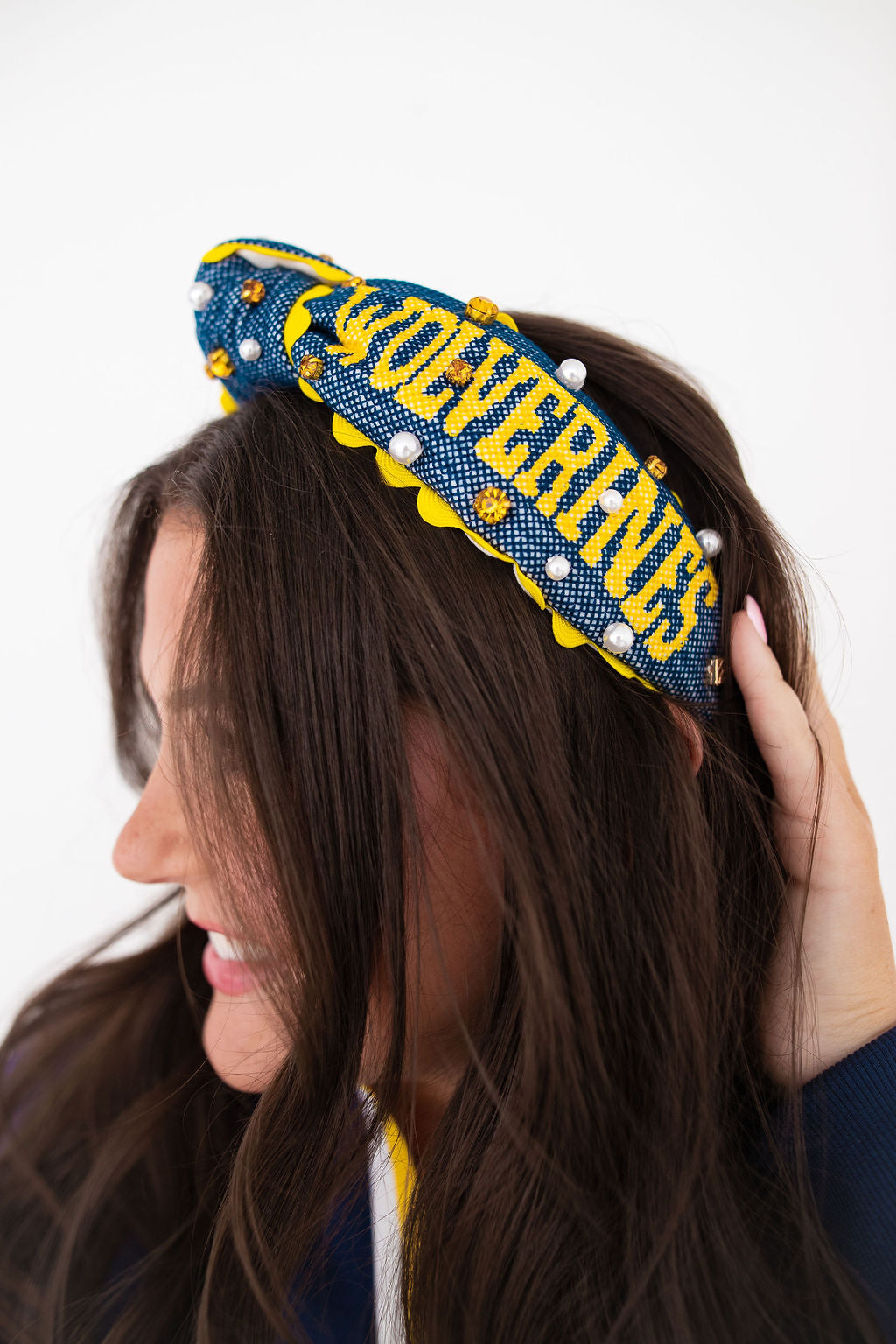 Michigan Adult Size MICHIGAN WOLVERINES Cross Stitch Headband