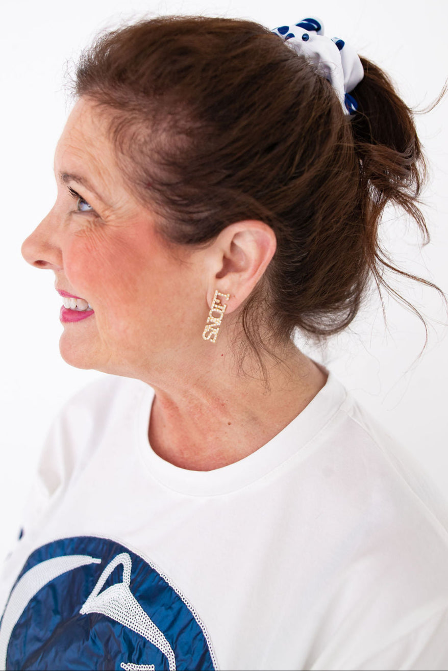 LIONS Pavé Rhinestone Stud Earrings