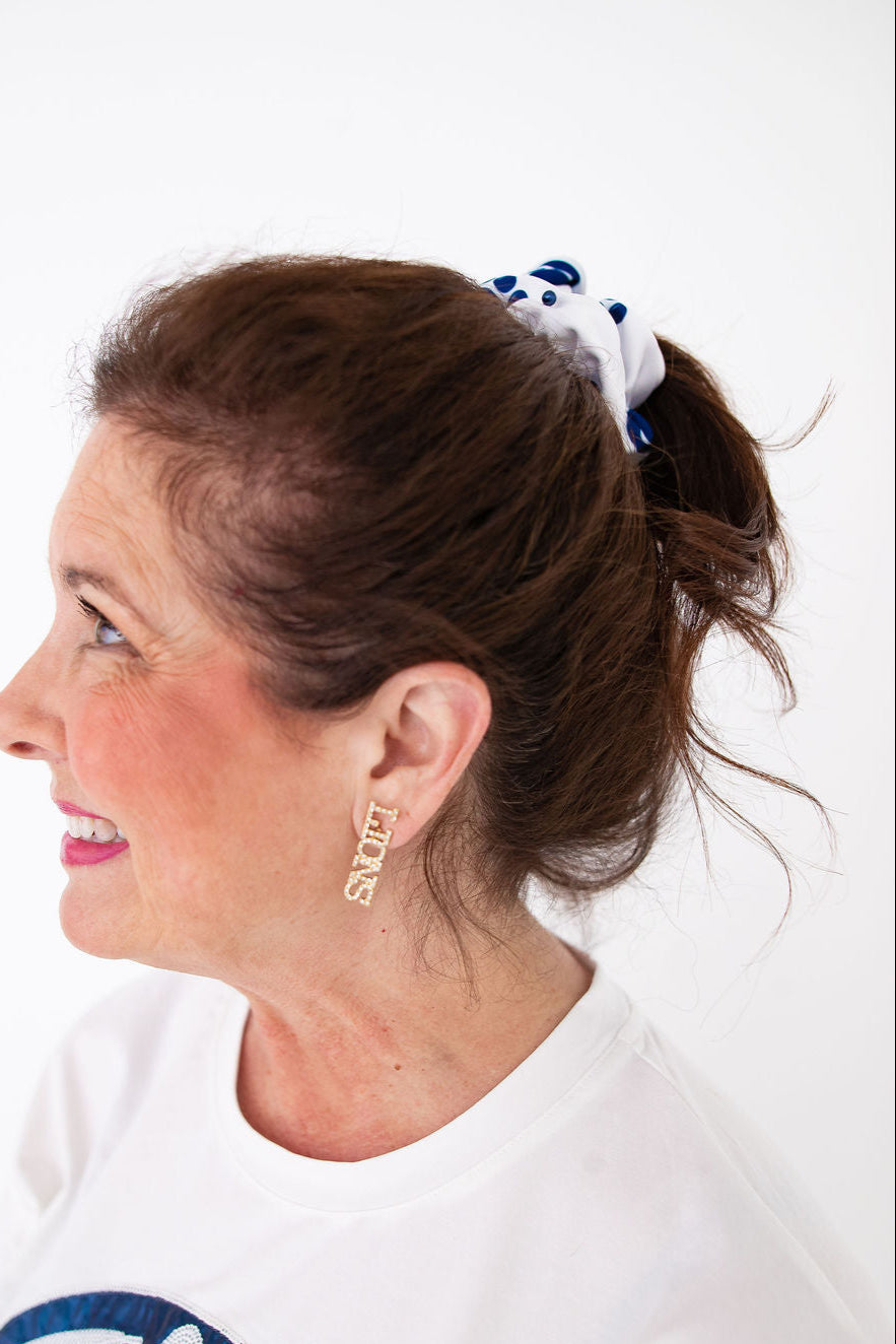 Penn State White and Navy Dual Scrunchies