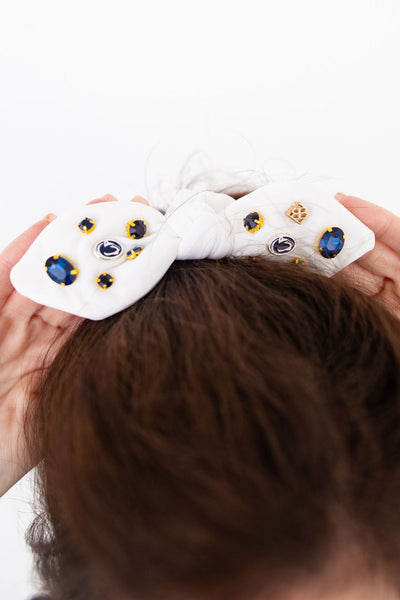 Penn State White Logo Bow Scrunchie