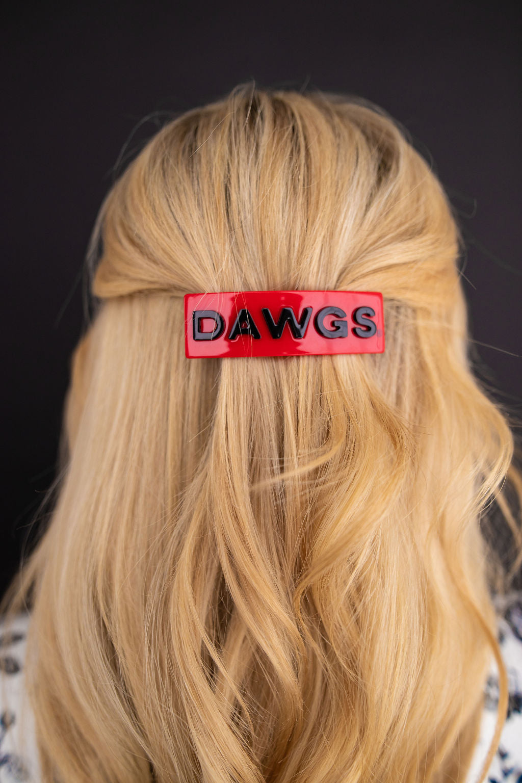 Georgia Red DAWGS Rectangle Barrette Clip