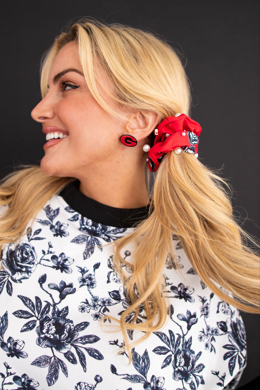 Georgia Black and Red Dual Scrunchies