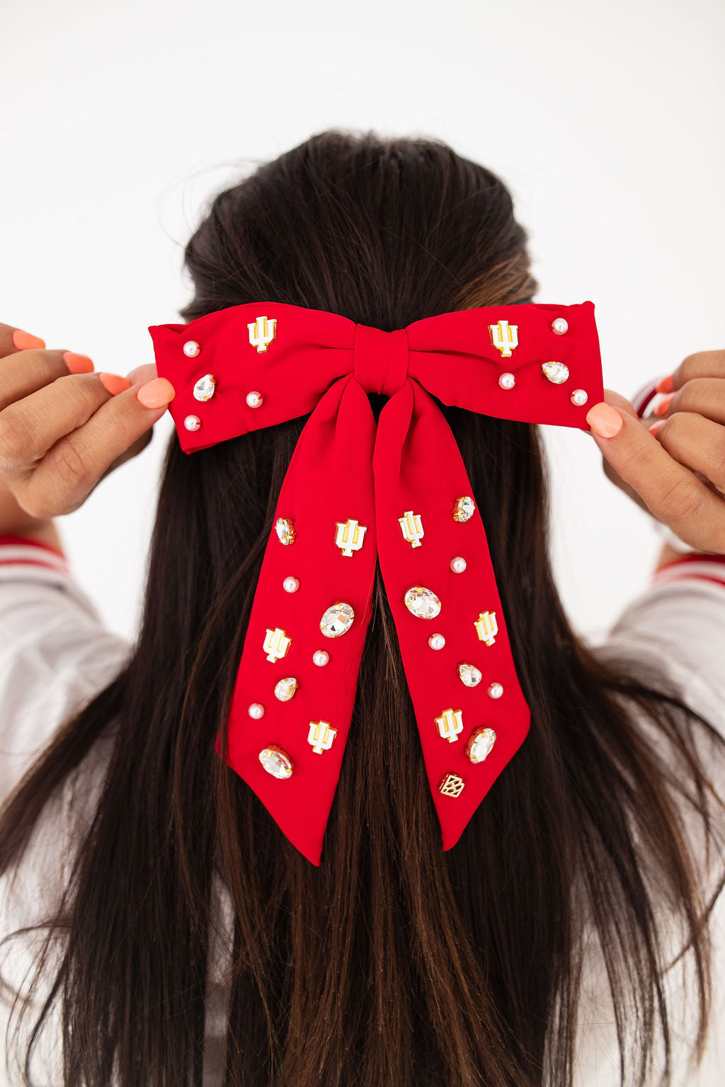 Indiana Crimson Bow Barrette