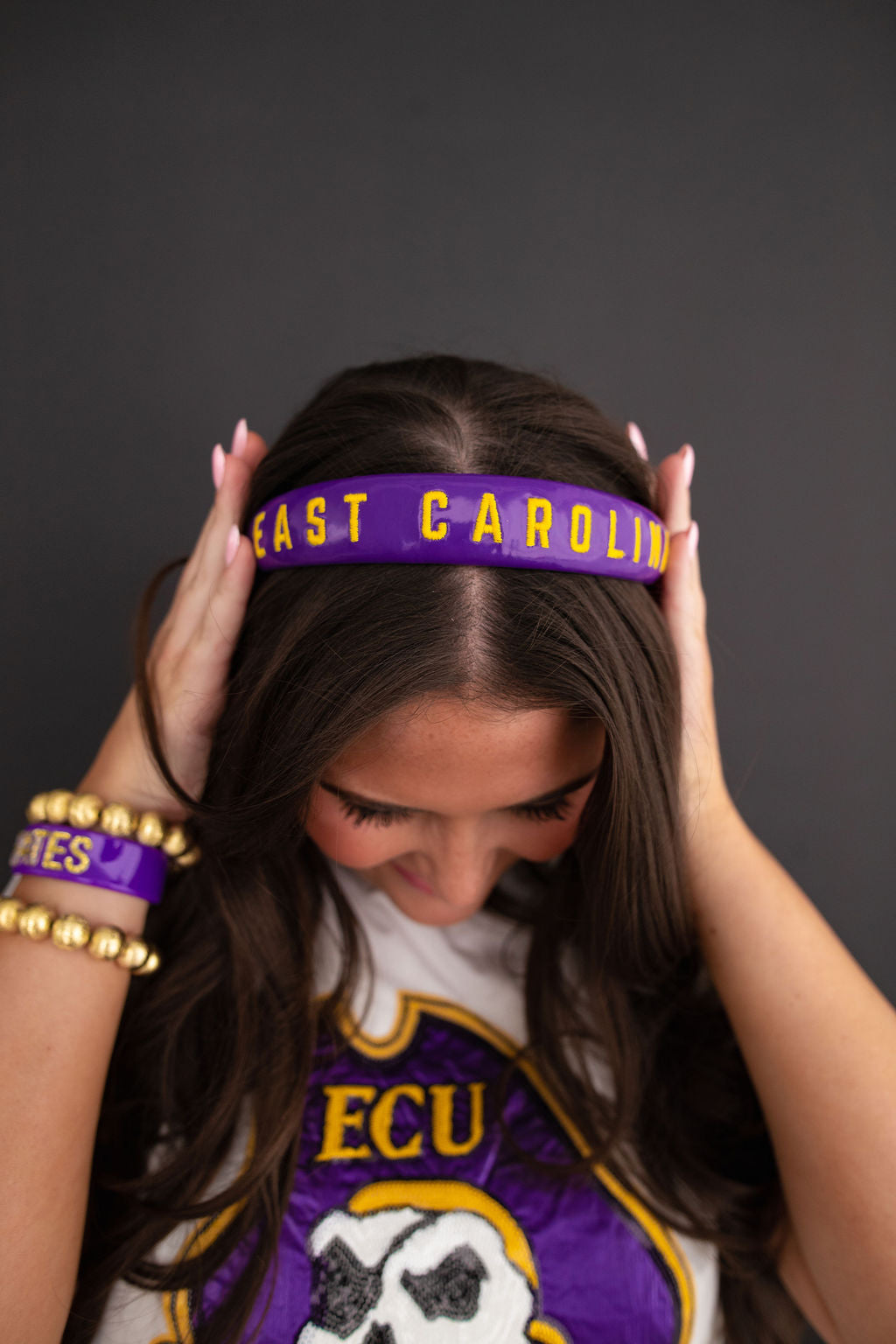 East Carolina Purple Thin Embroidered Headband