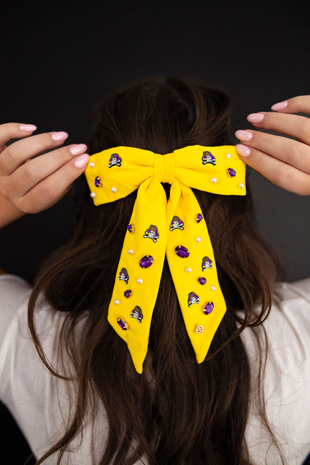 East Carolina Yellow Bow Barrette