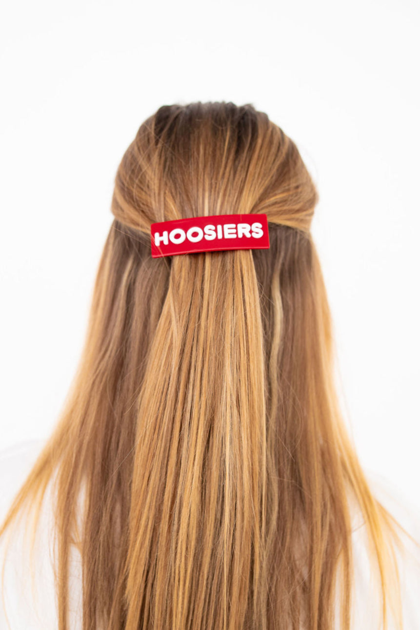 Indiana Crimson HOOSIERS Rectangle Barrette Clip