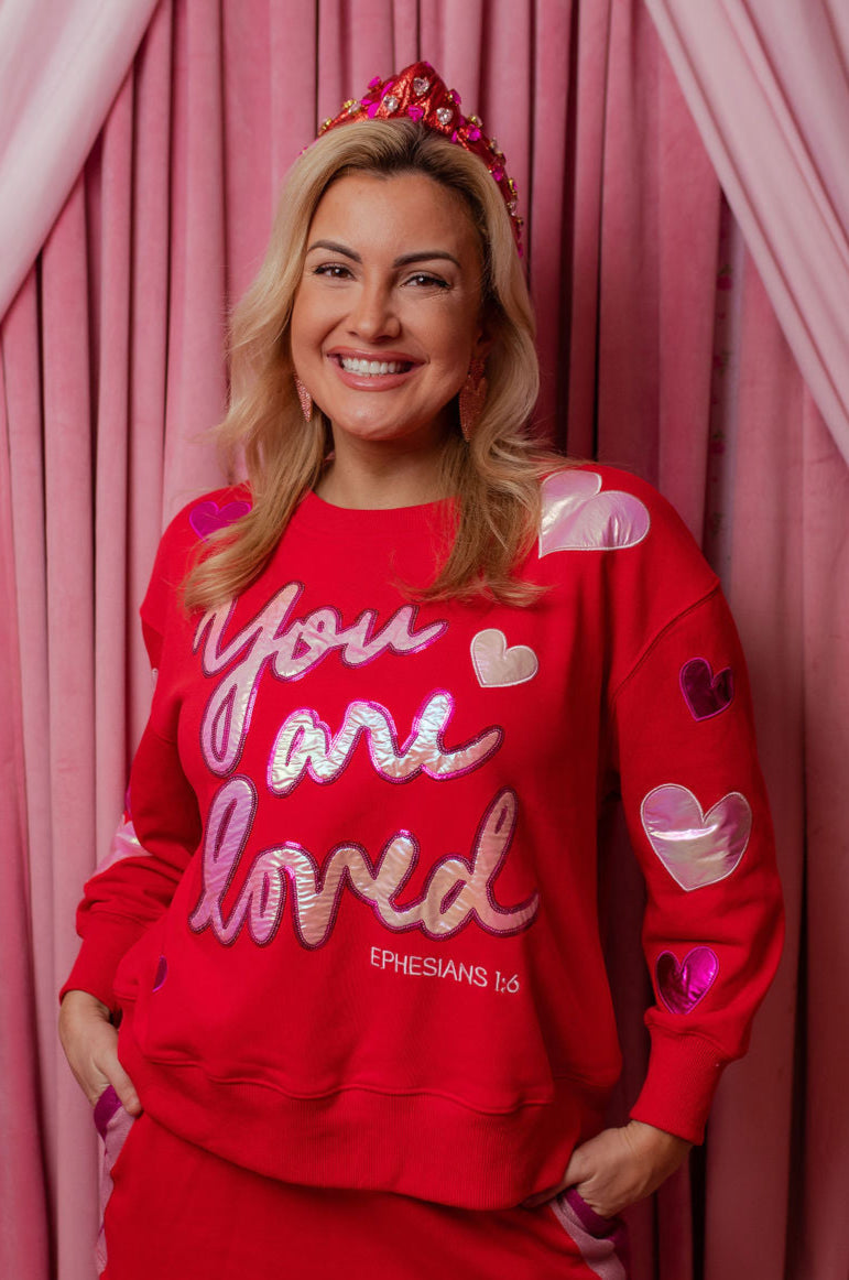 You Are Loved Red Sweatshirt PRE-ORDER (Est. Ship 1/7)