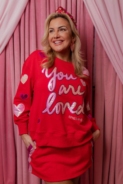 You Are Loved Red Sweatshirt PRE-ORDER (Est. Ship 1/7)