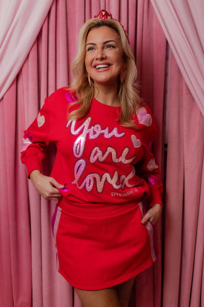 You Are Loved Red Sweatshirt PRE-ORDER (Est. Ship 1/7)