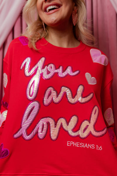 You Are Loved Red Sweatshirt PRE-ORDER (Est. Ship 1/7)