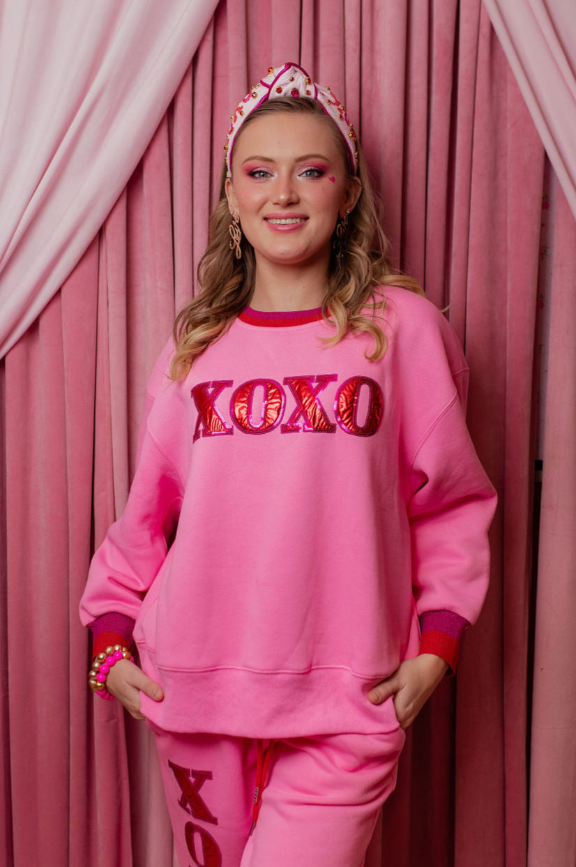 Pink XOXO Fleece-Lined Sweatshirt PRE-ORDER (Est Ship 1/9)