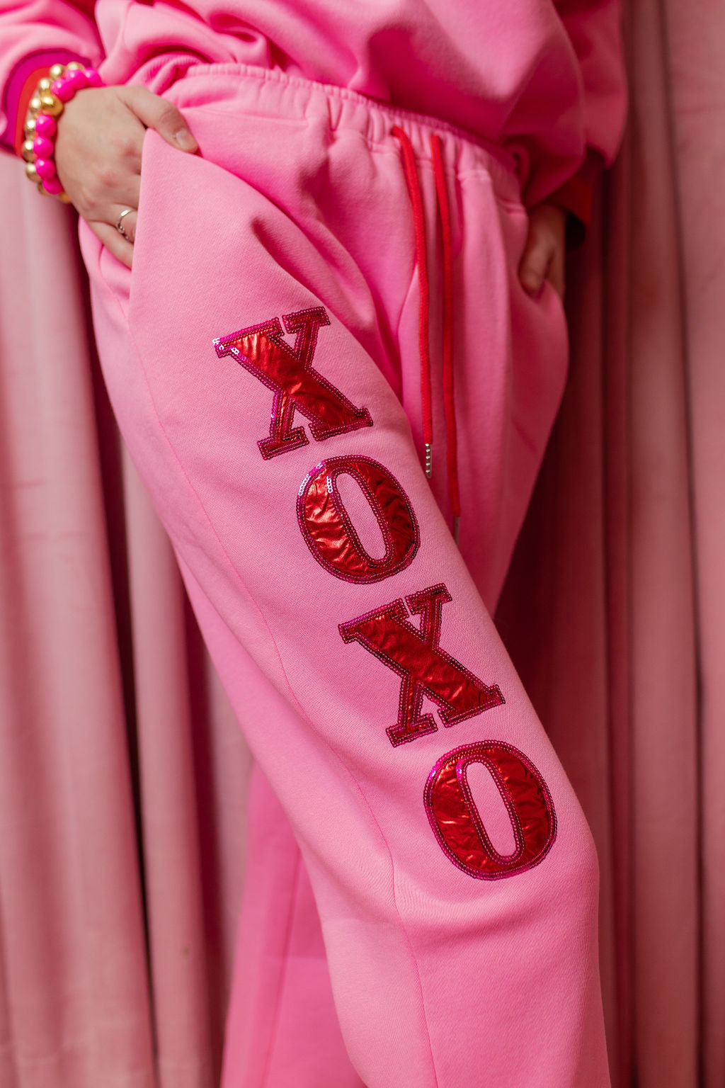 Pink XOXO Fleece-lined Sweatpants PRE-ORDER (Est Ship 1/9)