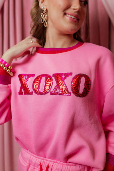 Pink XOXO Fleece-Lined Sweatshirt PRE-ORDER (Est Ship 1/9)