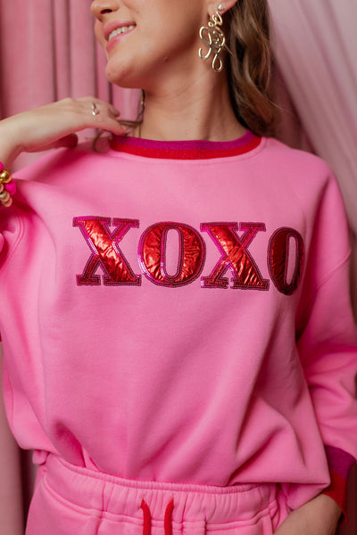 Pink XOXO Fleece-Lined Sweatshirt PRE-ORDER (Est Ship 1/9)