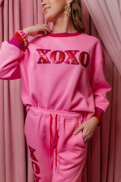 Pink XOXO Fleece-Lined Sweatshirt PRE-ORDER (Est Ship 1/9)