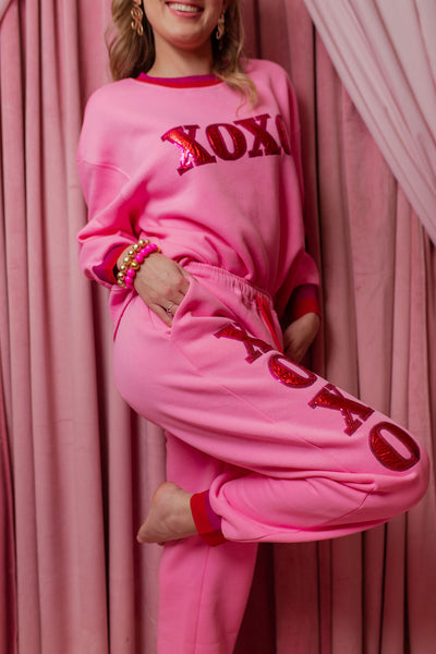 Pink XOXO Fleece-Lined Sweatshirt PRE-ORDER (Est Ship 1/9)