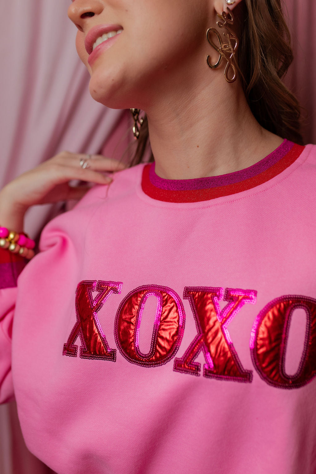 Pink XOXO Fleece-Lined Sweatshirt PRE-ORDER (Est Ship 1/9)